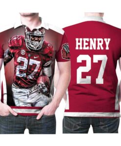 Derrick Henry #27 Alabama Crimson Tide Football Player 3D Allover Print Polo Shirt for Fans and Gift