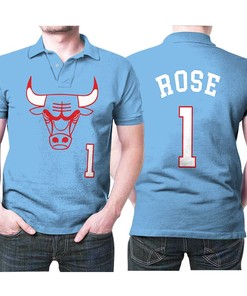 Derrick Rose #1 NBA Great Player 2020 City Edition New Arrival Blue Jersey Style Gift for Chicago Bulls Fans Polo Shirt