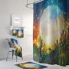 Desert Sunset Shower Curtain with Cactus Bath Mat