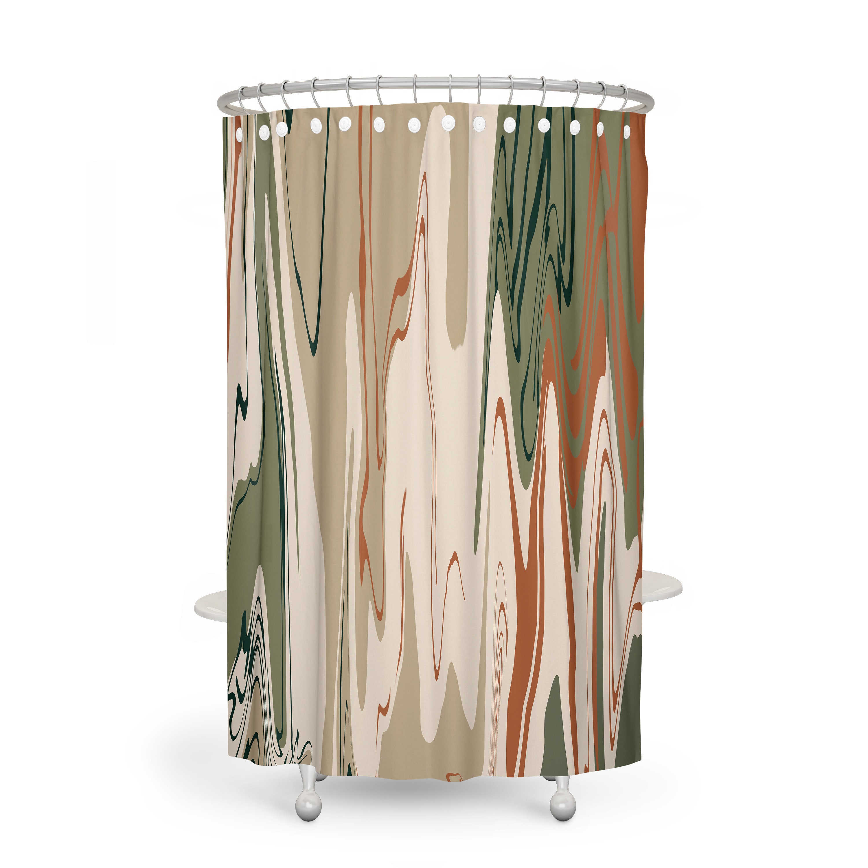 Desert Swirl Shower Curtain, Optional Bathroom Set Boho Bathroom Decor with Print Shower Curtain Print - Image 3