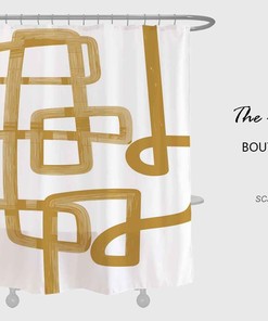 Designer Print Art Line Shower Curtain, Waterproof with Hooks, Abstract Bathroom Set, Custom Sizes Available