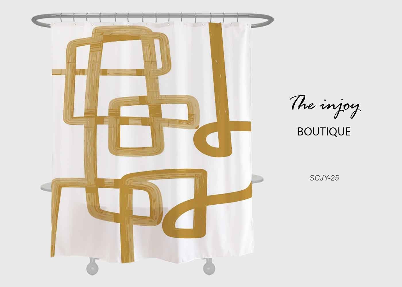 Designer Print Art Line Shower Curtain, Waterproof with Hooks, Abstract Bathroom Set, Custom Sizes Available