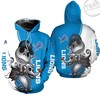 Detroit Lions Jack Skellington and Zero 3D Hoodie in All Over Print