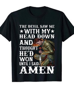 Devil Saw Me With My Head Down T-Shirt - Instant Jesus Graphic Print