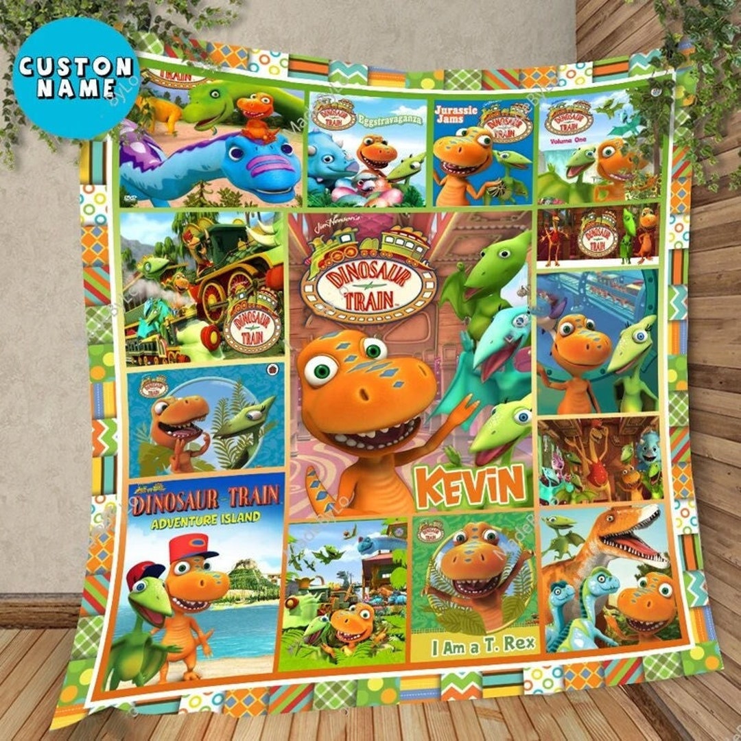 Dinosaur Train Gifts for Kids with Personalized Dinosaur Train Quilt Blanket