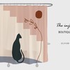 Disney Abstract Sun & Flower Shower Curtain, Black Cat Bathroom Set, Waterproof & Washable Shower Curtain with Hooks
