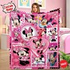 Disney Baby Blanket - Personalized Minnie Mickey Mouse Fleece Blanket with Custom Name