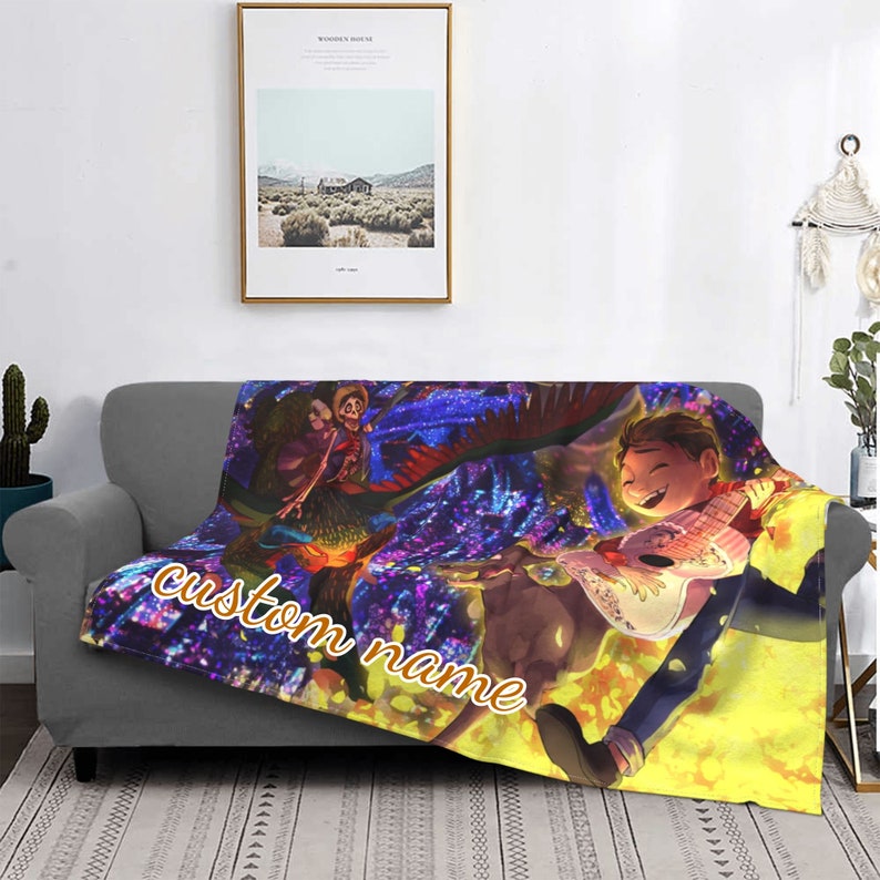 Disney Baby Blanket with COCO Name - Personalized Tapestry Bed Throw for Infants - Image 2