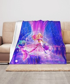 Disney Barbie Cartoon Personalized Throw Blanket - Ideal for Birthday or Christmas