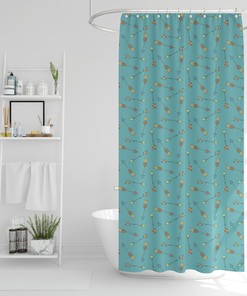 Disney Blanket Kinder Bad Duschvorhang, eklektischer Teal Blue Arrows Duschvorhang