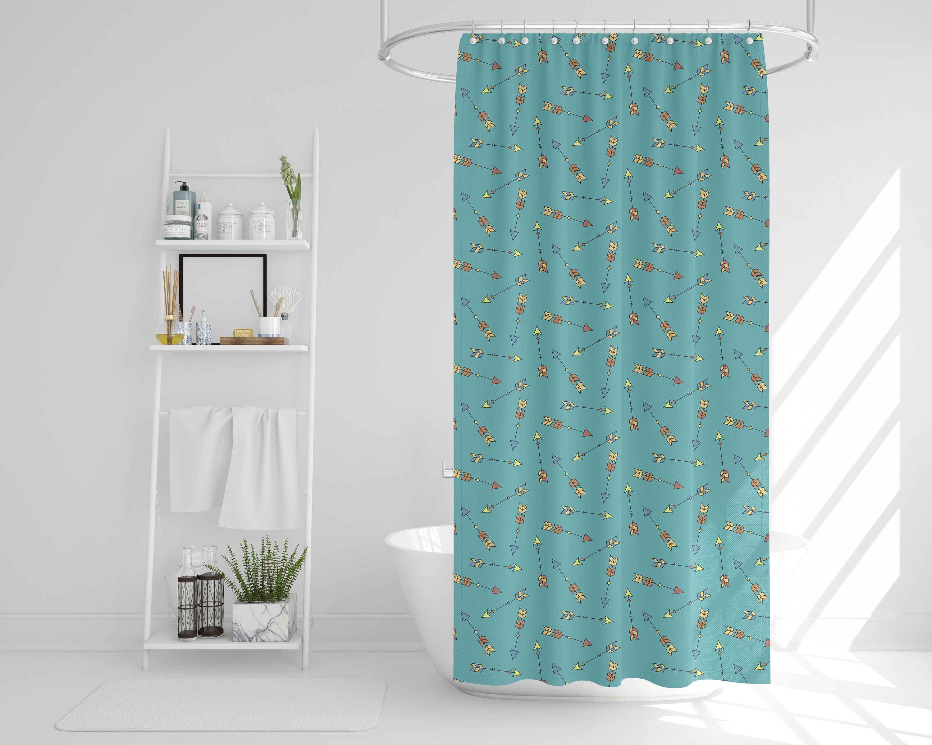 Disney Blanket Kinder Bad Duschvorhang, eklektischer Teal Blue Arrows Duschvorhang