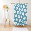 Disney Blue Floral Boho Shower Curtain, Chic and Eco-Friendly Design, Flowers, Waterproof Material with Hooks Included