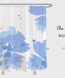 Disney Blue Flower Extra Thick Curtain, Heavy Duty Polyester Fabric Shower Curtains, Modern and Unique Waterproof Decor