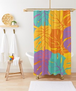 Disney Boho Botanic Shower Curtain, Colorful Curtain, Floral Bathroom Decor, Flowers, Eco-Friendly Material