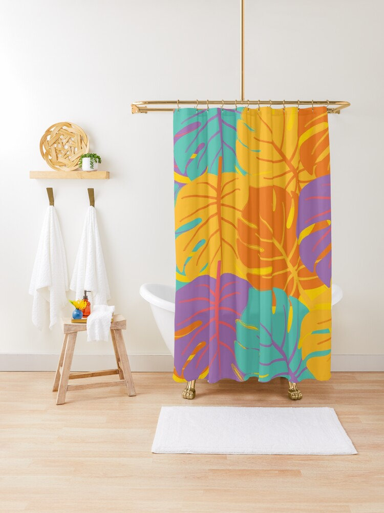 Disney Boho Botanic Shower Curtain, Colorful Curtain, Floral Bathroom Decor, Flowers, Eco-Friendly Material - Image 4
