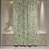 Disney Boho Botanical Shower Curtain, Eco-Friendly Waterproof Art Nouveau Green Leaves Tropical Decor with Hooks