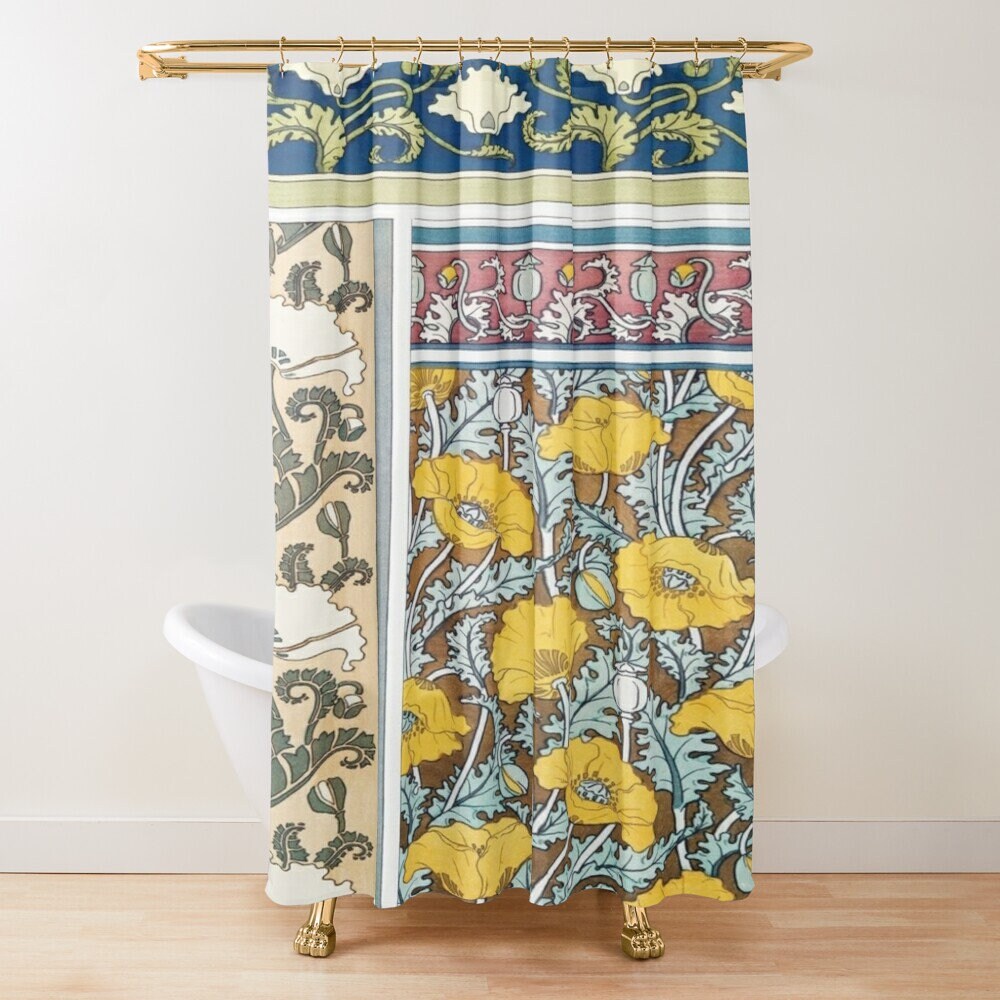 Disney Boho Floral Bathroom Shower Curtain, Artistic Style Design, Eco-Friendly and Chic with Hooks - Image 4