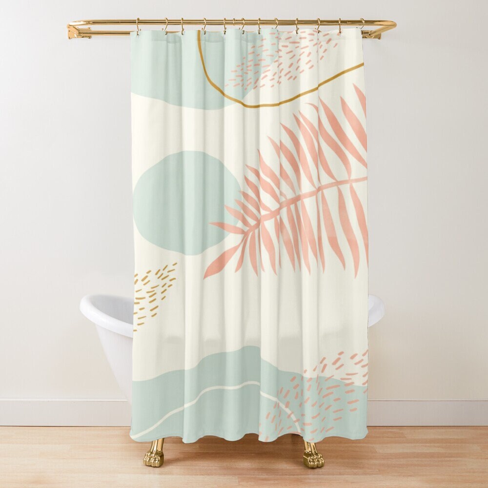 Disney Boho Floral Shower Curtain, Eco-Friendly and Waterproof, Summer Art Design with Recycled Material and Hooks - Image 3