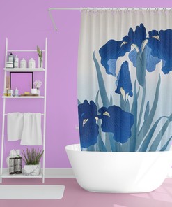 Disney Boho Flowers Shower Curtain, Vintage Japanese Bathroom Decor with Hooks Included