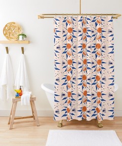 Disney Boho Fruits and Flowers Shower Curtain, Abstract Design, Eco-Friendly