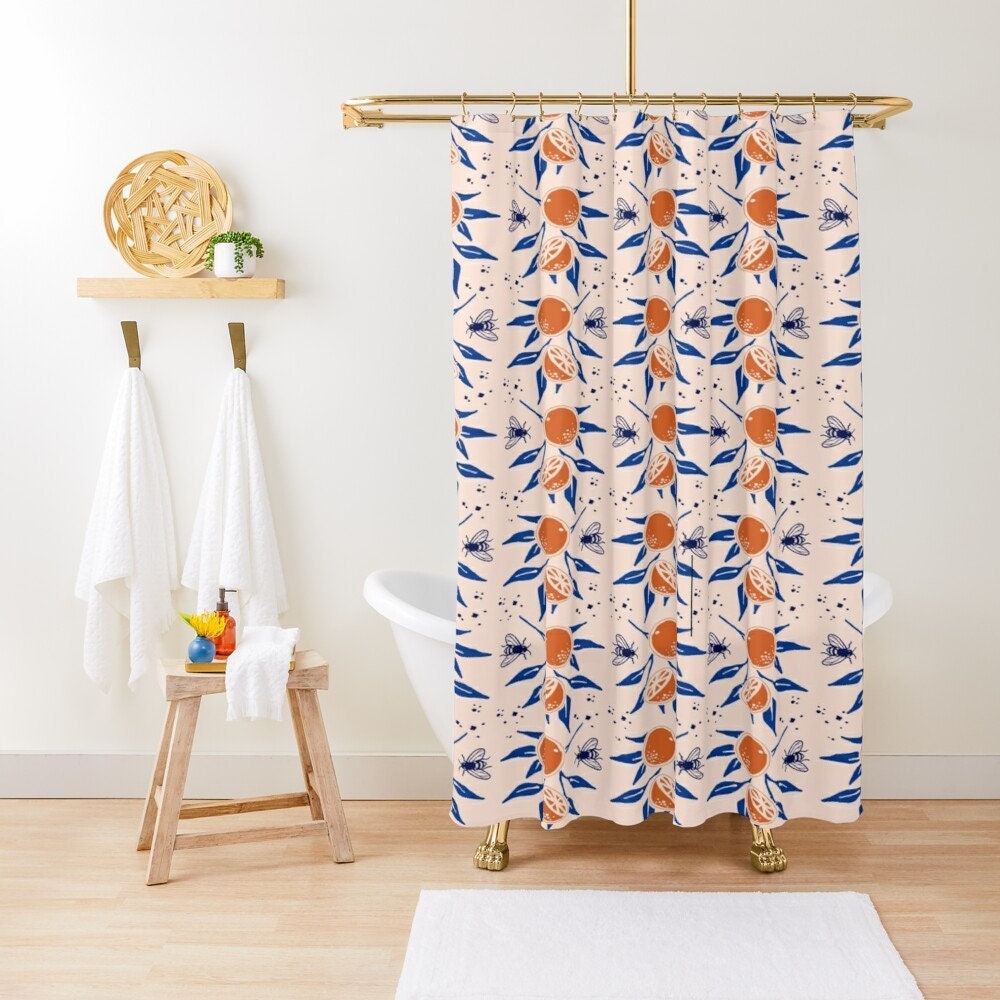 Disney Boho Fruits and Flowers Shower Curtain, Abstract Design, Eco-Friendly