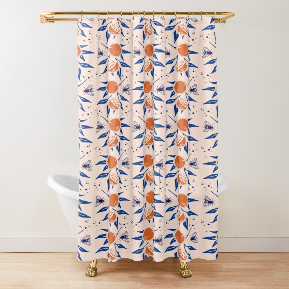 Disney Boho Fruits and Flowers Shower Curtain, Abstract Design, Eco-Friendly - Image 2