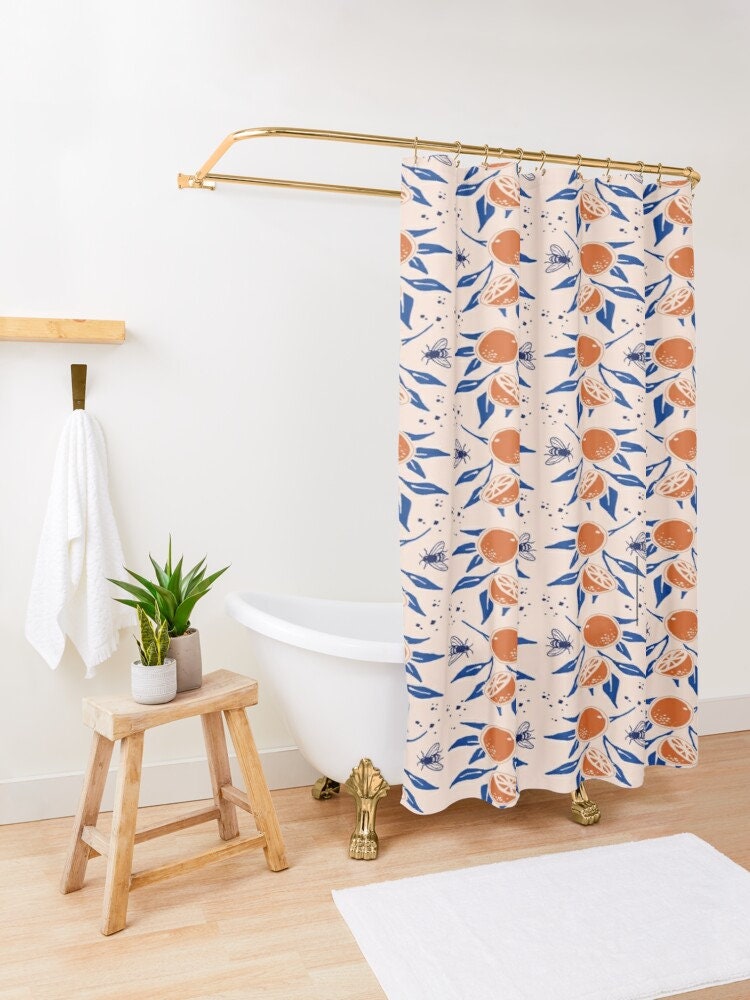 Disney Boho Fruits and Flowers Shower Curtain, Abstract Design, Eco-Friendly - Image 3