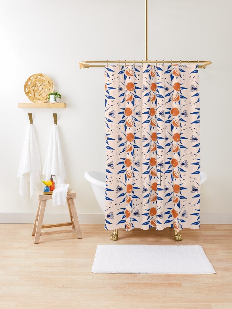 Disney Boho Fruits and Flowers Shower Curtain, Abstract Design, Eco-Friendly - Image 4
