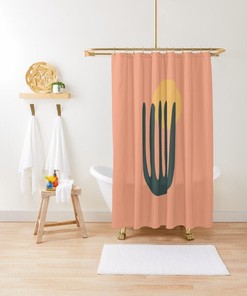 Disney Boho Mid-Century Cactus Abstract Patterns Shower Curtain