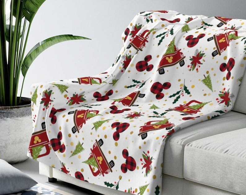 Disney Christmas Tree Blanket with Hidden Mickey - Cozy Up with a Festive Holiday Classic - Image 2