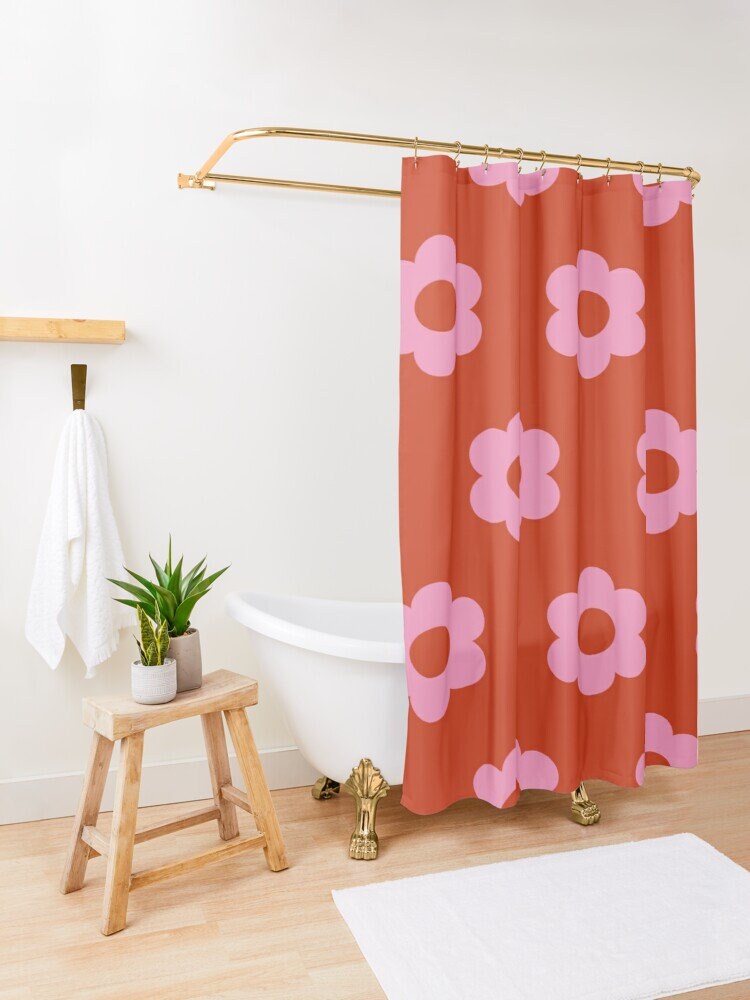 Disney Colorful Boho Floral Shower Curtain, Chic and Eco-Friendly Design, Flowers - Image 4