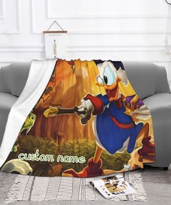 Disney Donald Duck Custom Name Blanket, Double Layer Soft Fleece for Kids and Adults, Christmas Gift