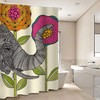 Disney Elephant & Pink Flower Shower Curtain, Cute Africa Safari Animal Wildlife Kids Children Bathroom