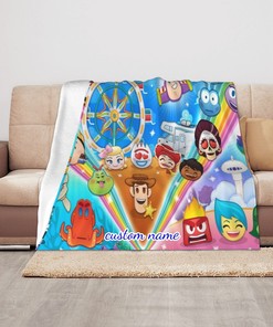 Disney Emoji Blitz Custom Throw Blanket - Personalized Birthday and Christmas Gifts