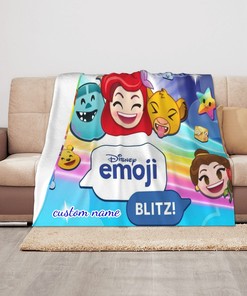 Disney Emoji Blitz Sherpa Blanket - Personalized Christmas and Birthday Gifts