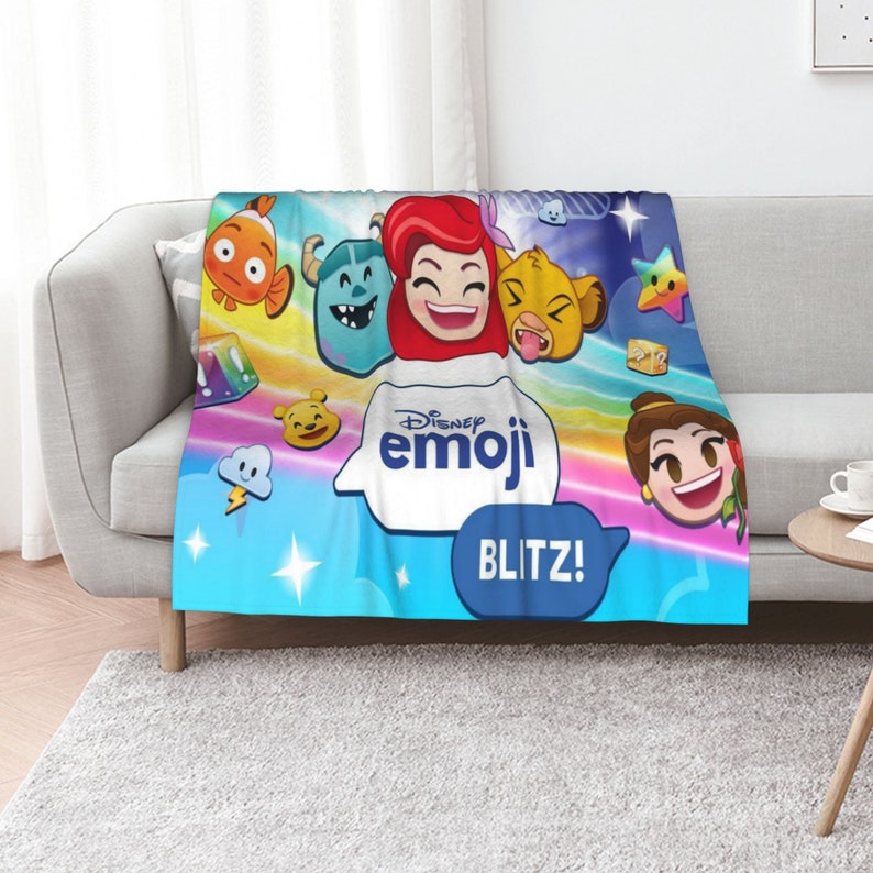 Disney Emoji Blitz Sherpa Blanket - Personalized Christmas and Birthday Gifts - Image 3
