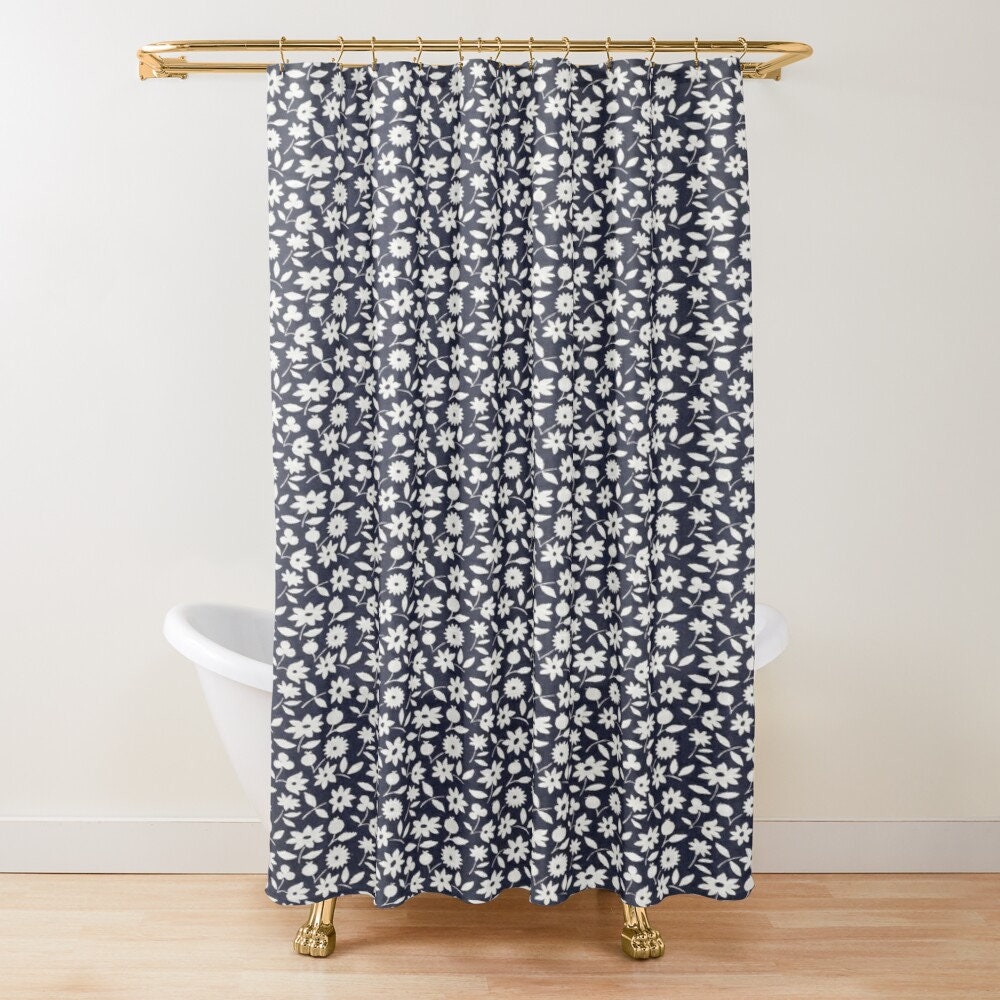 Disney Floral Boho Black and White Shower Curtain, Eco-Friendly Material, Chic and Waterproof with Hooks Included - Image 4