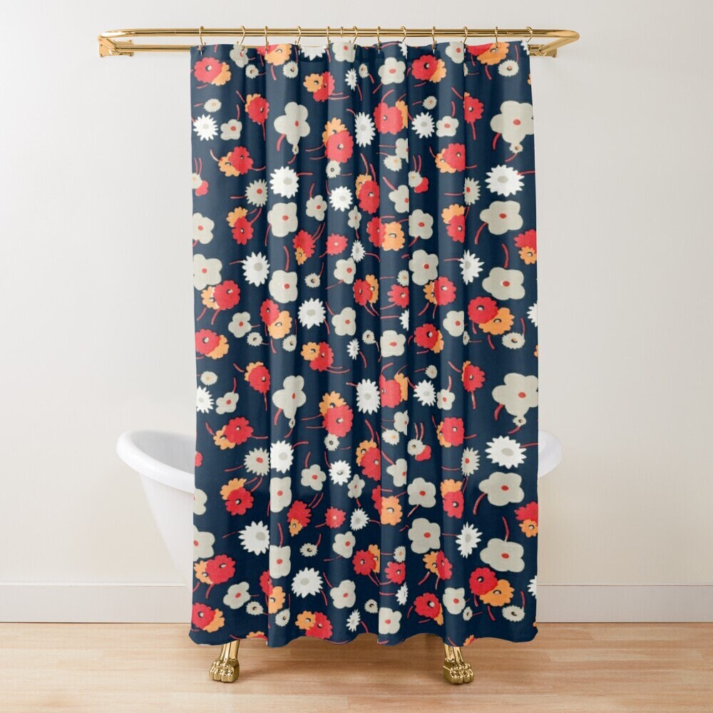 Disney Floral Colorful Shower Curtain, Boho Chic Decor, Flowers, Eco-Friendly and Waterproof Material - Image 4
