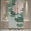Disney Japanese Lotus Art Flower Shower Curtain, Vintage Bathroom Zen Print Decor, Artistic and Eco-Friendly Design