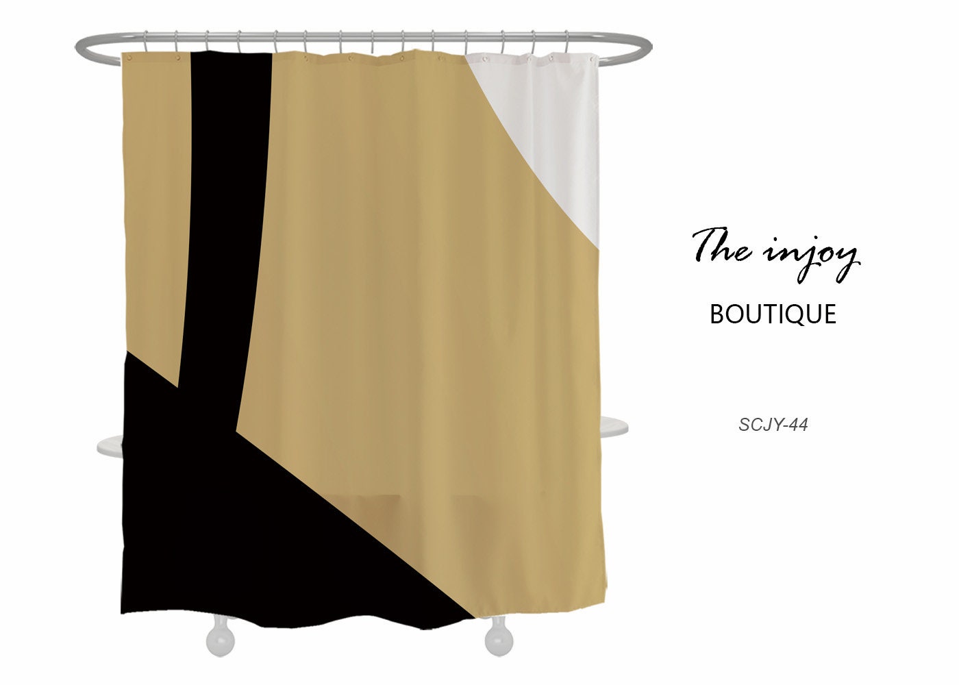 Disney Khaki Black Shower Curtain for a Simple and Elegant Look in Your Bathroom
