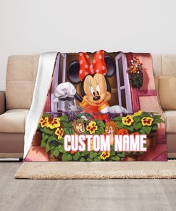 Disney Minnie Mouse Cartoon Throw Blanket - Personalized Gift for Birthday or Christmas
