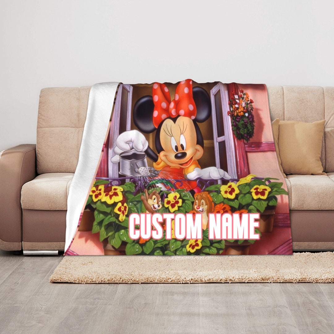 Disney Minnie Mouse Cartoon Throw Blanket - Personalized Gift for Birthday or Christmas