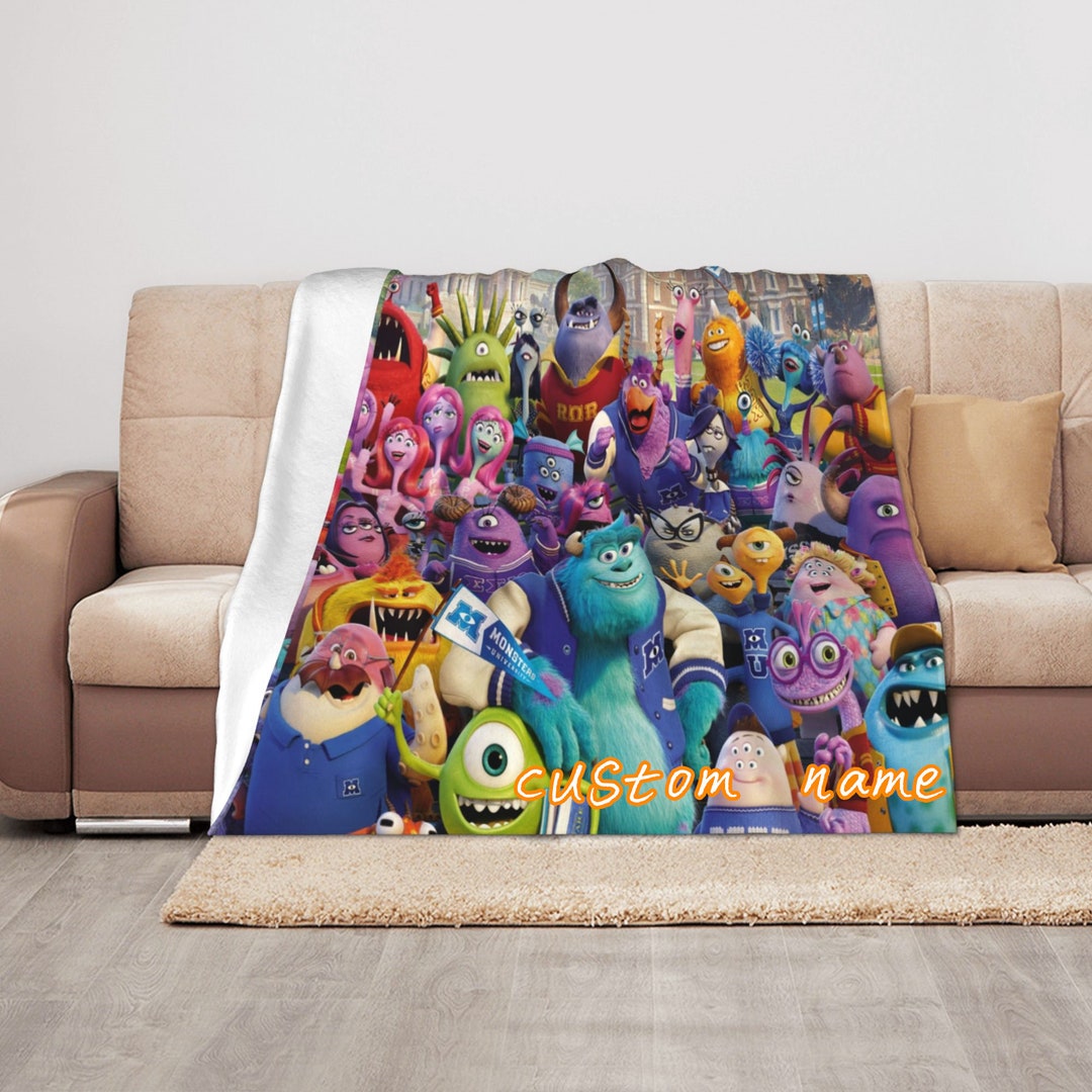 Disney Monster University Soft and Snuggly Custom Name Blanket - Ideal for Christmas or Birthdays