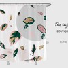 Disney Pink Green Leaves Shower Curtain for a Touch of Nature, Simple Potted Plants Design with Waterproof Fabric