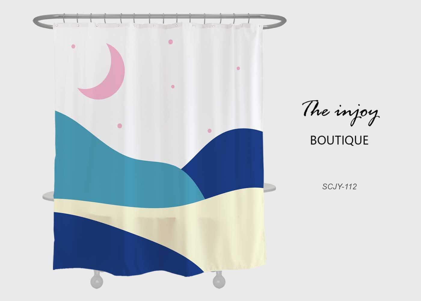 Disney Pink Moon Shower Curtain, a Colorful Desert Design with Waterproof and Washable Fabric