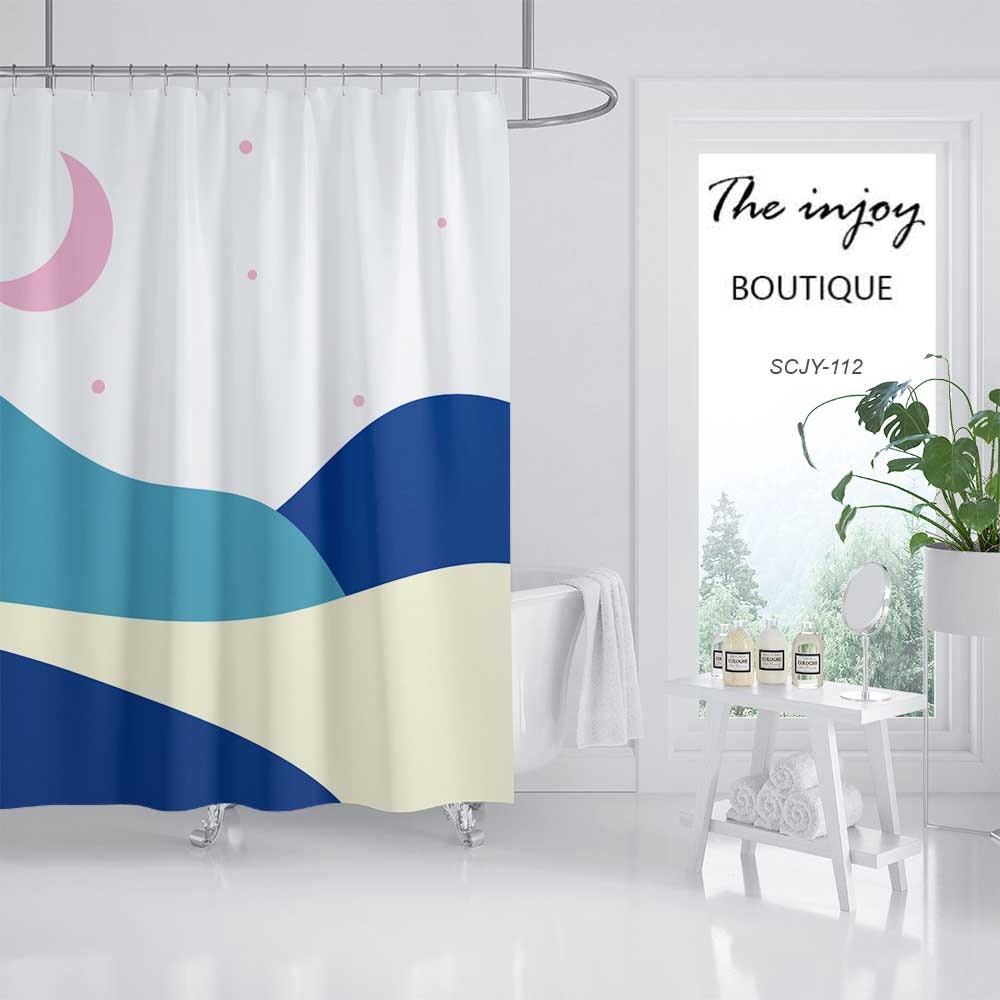 Disney Pink Moon Shower Curtain, a Colorful Desert Design with Waterproof and Washable Fabric - Image 2