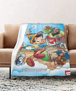 Disney Pinocchio Blanket - Soft Gift for Your Home Decoration, Sofa, Bedding or Living Room