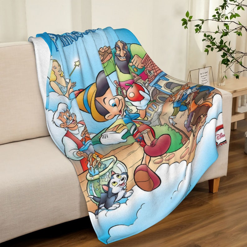 Disney Pinocchio Blanket - Soft Gift for Your Home Decoration, Sofa, Bedding or Living Room - Image 3