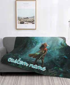 Disney Raya and The Last Dragon Fleece Blanket - Personalized with Custom Name for Kids