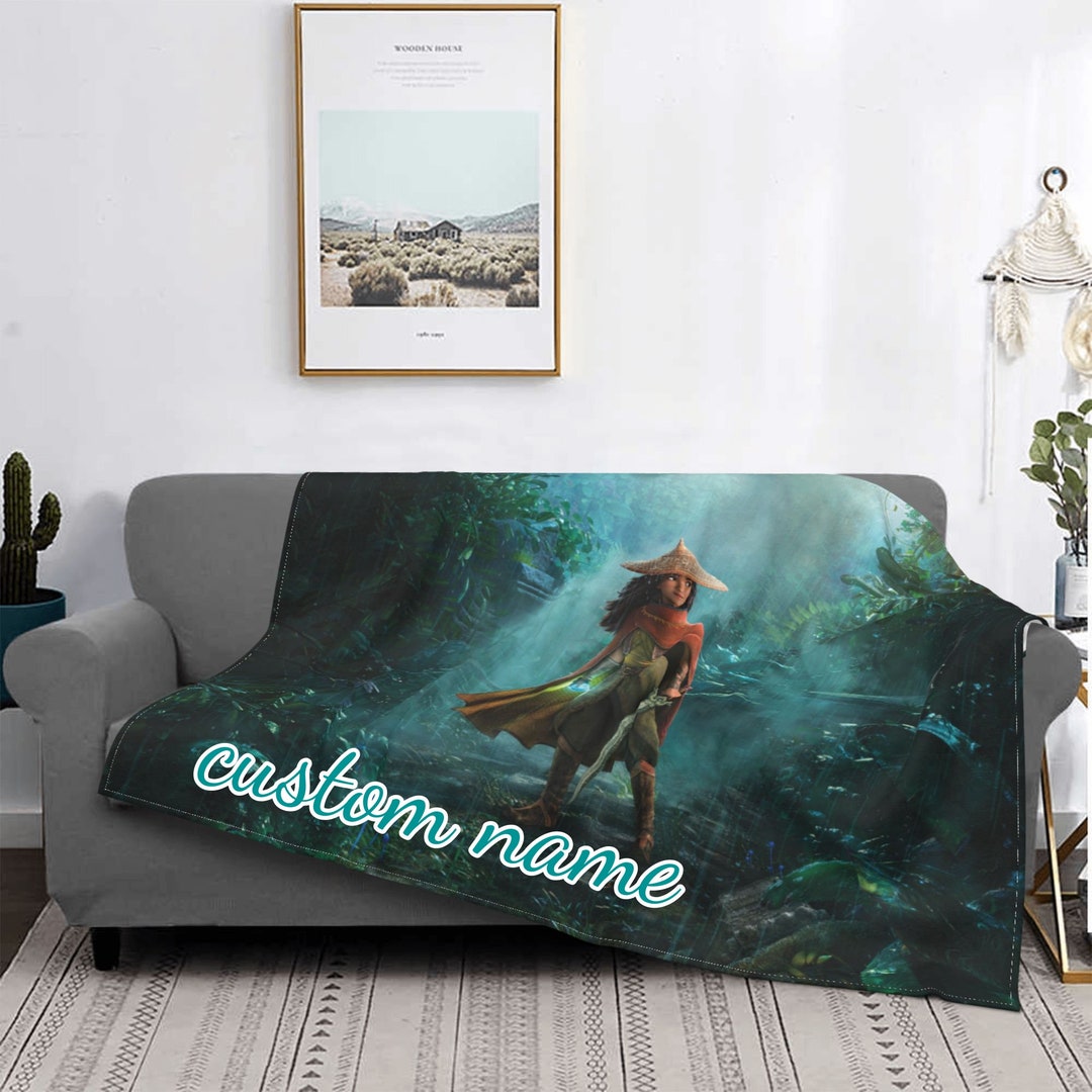 Disney Raya and The Last Dragon Fleece Blanket - Personalized with Custom Name for Kids